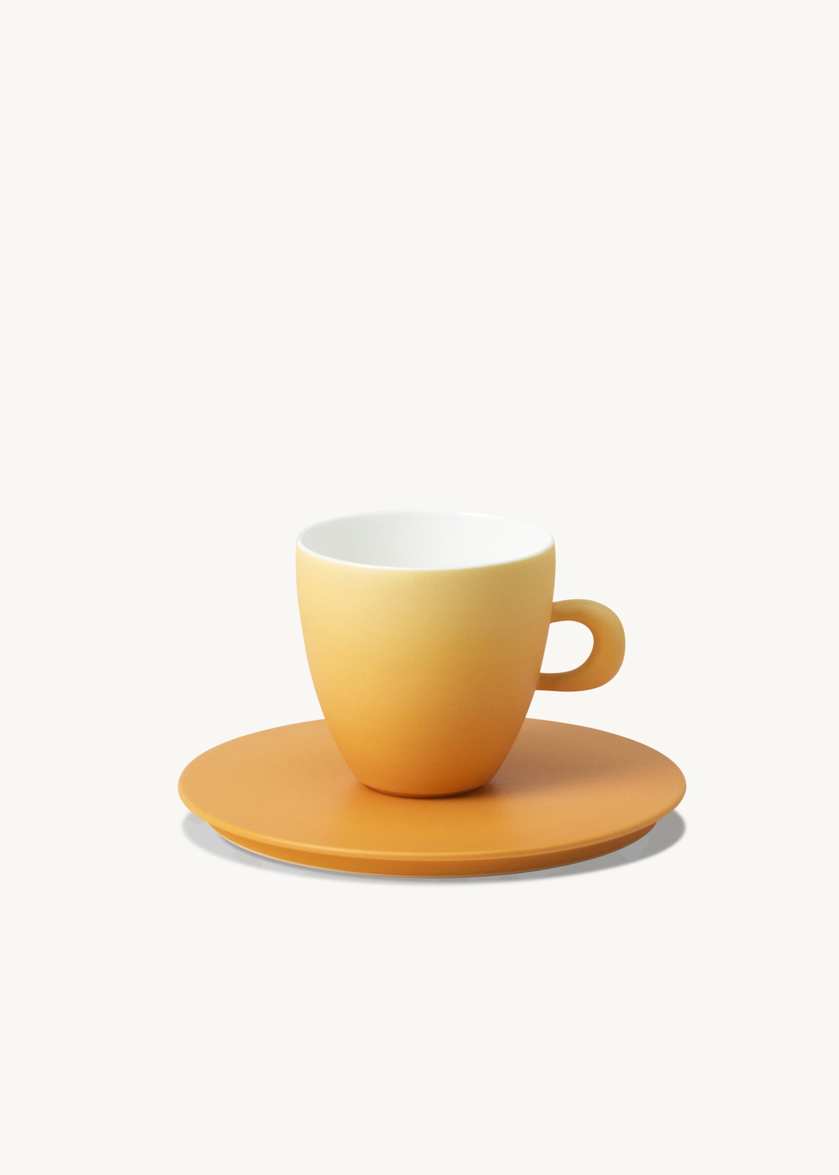 Yellow ceramic utensil with bright artisan glaze finish