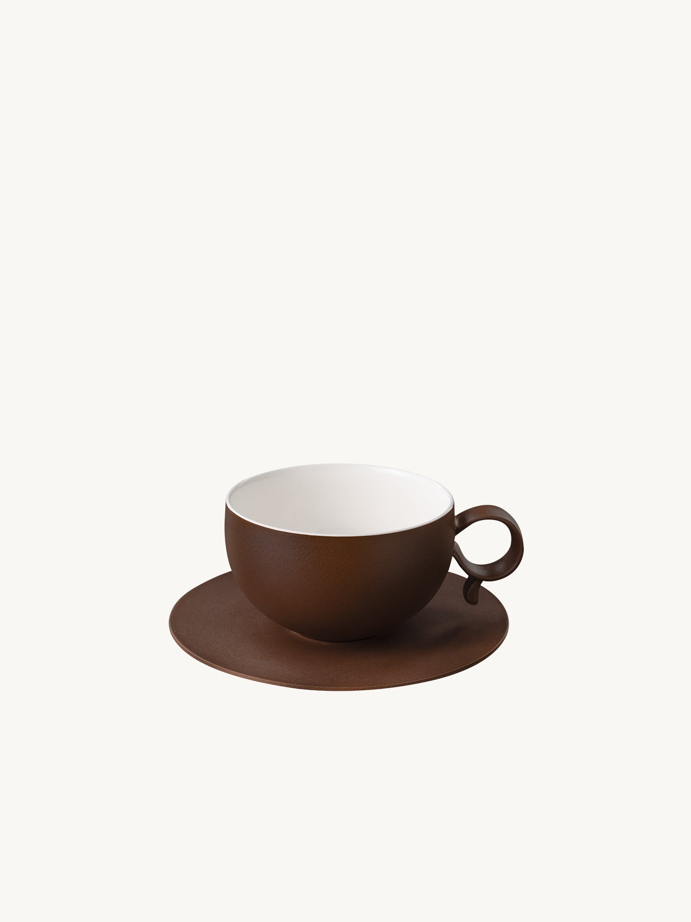 Brown Ochre ceramic utensil with handcrafted details