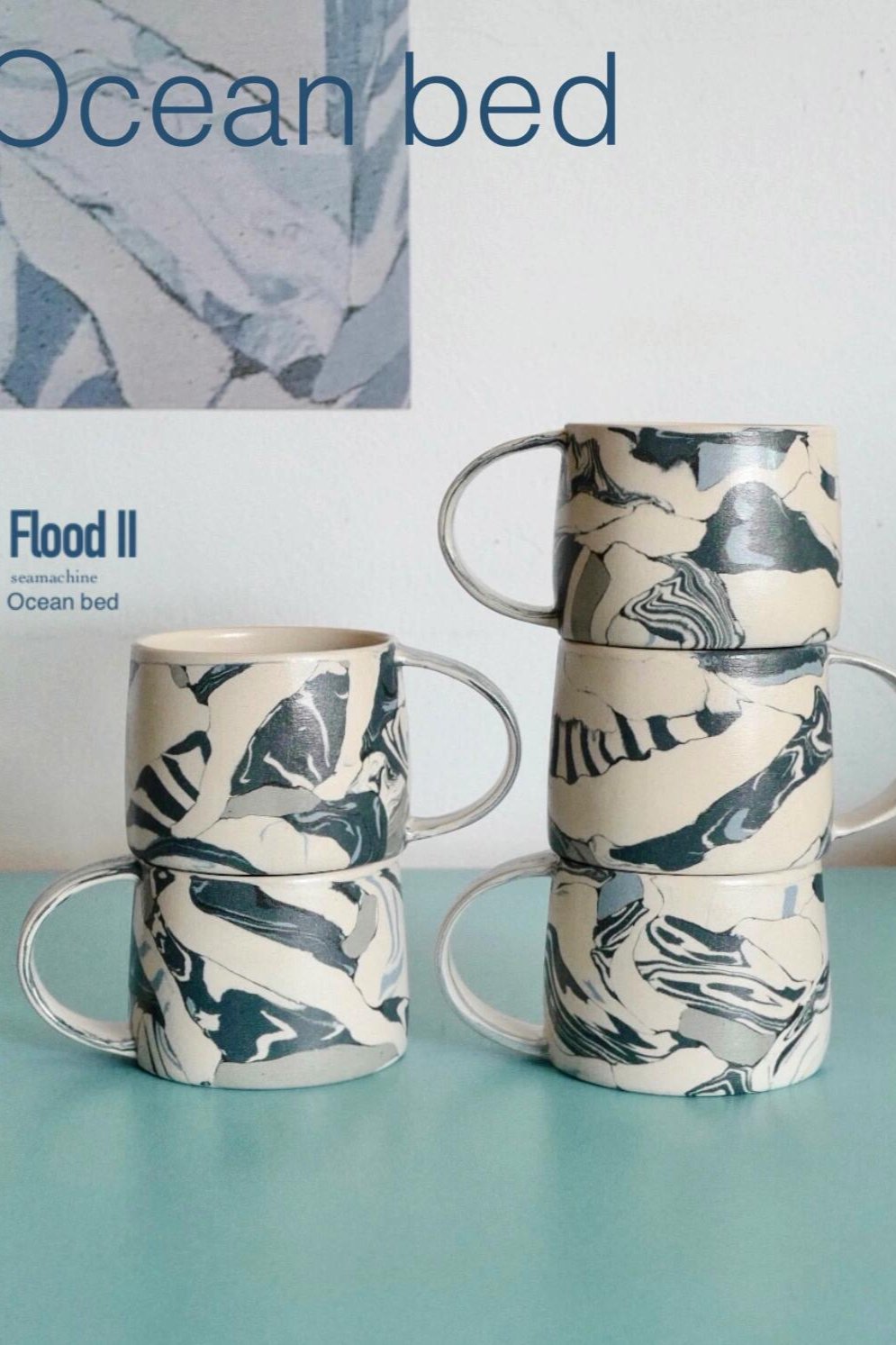 Minimalist ceramic mug in soft neutral color palette