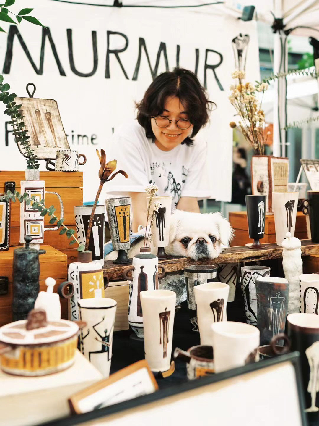 Handcrafted ceramic plates in soft neutral Hazzey Studio style